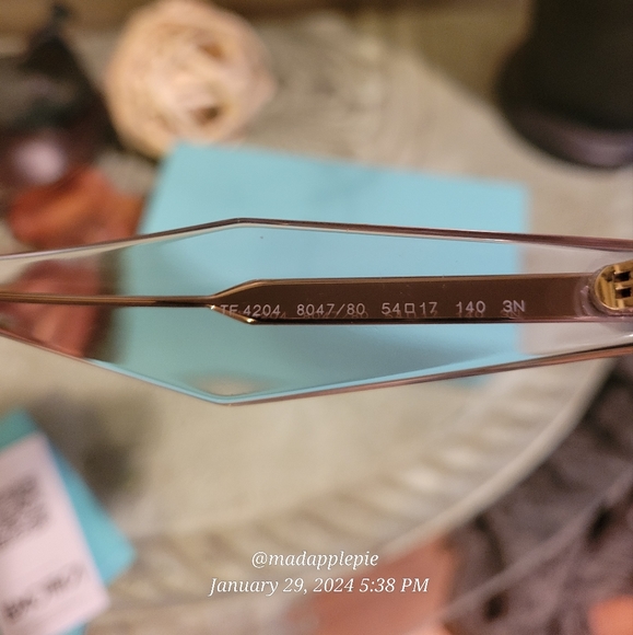 Tiffany & Co. TF4204 Sunglasses Square Clear Studded Luxury Designer MA#708 - Picture 15 of 17